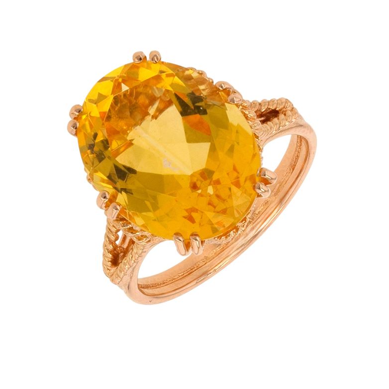 Bague vintage citrine 7.97 carats or rose 6.42g Comme neuf -  reconditionné disponible sur Gemme Les Bijoux